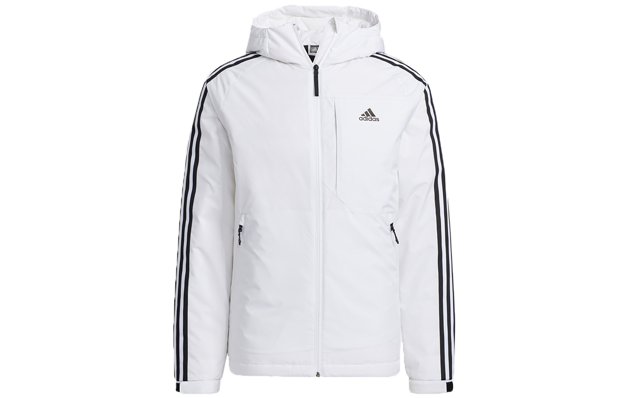 adidas 3-Stripes Winter Hooded Down Jacket White Outdoor Sportswear H23089 圖 2