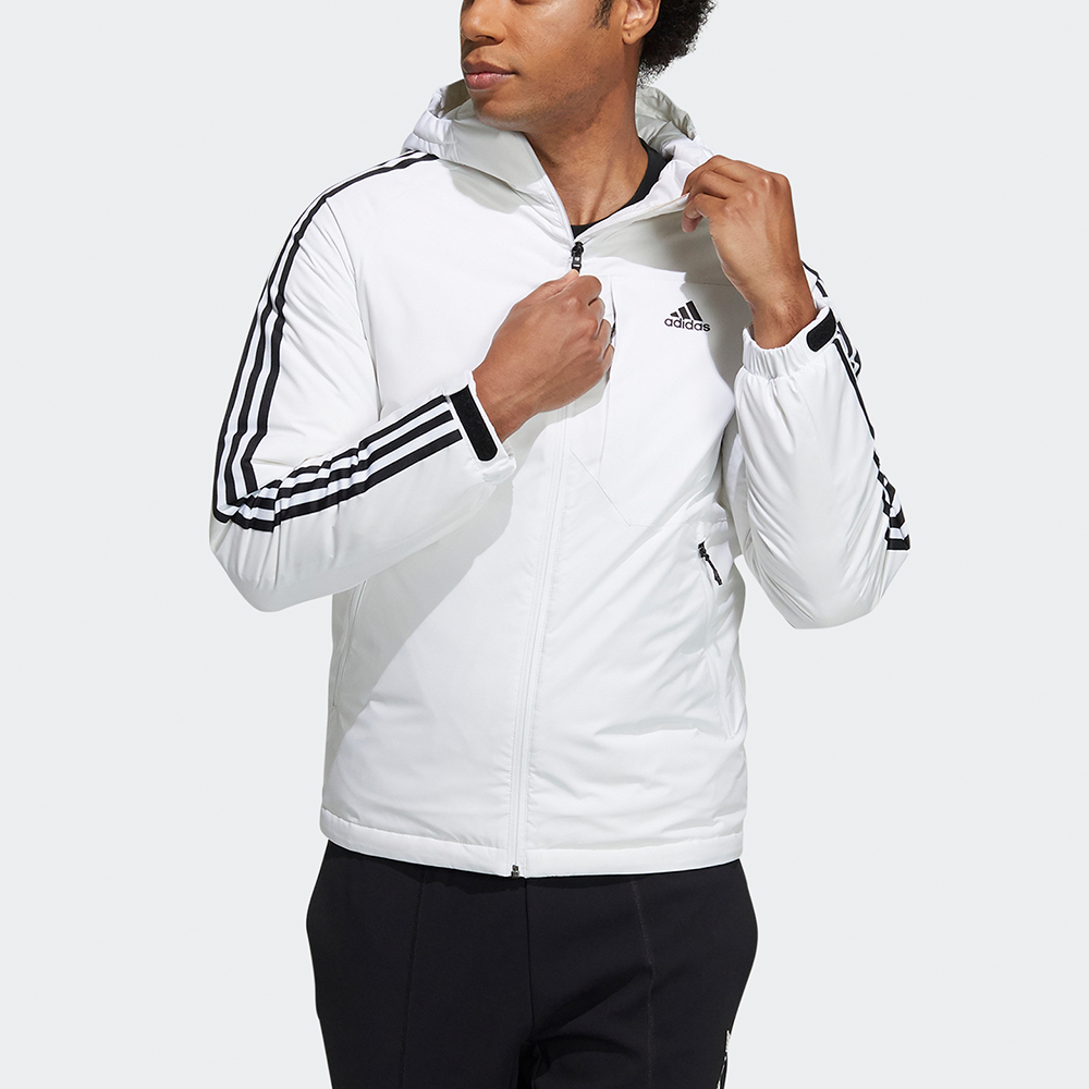 adidas 3-Stripes Winter Hooded Down Jacket White Outdoor Sportswear H23089 圖 3