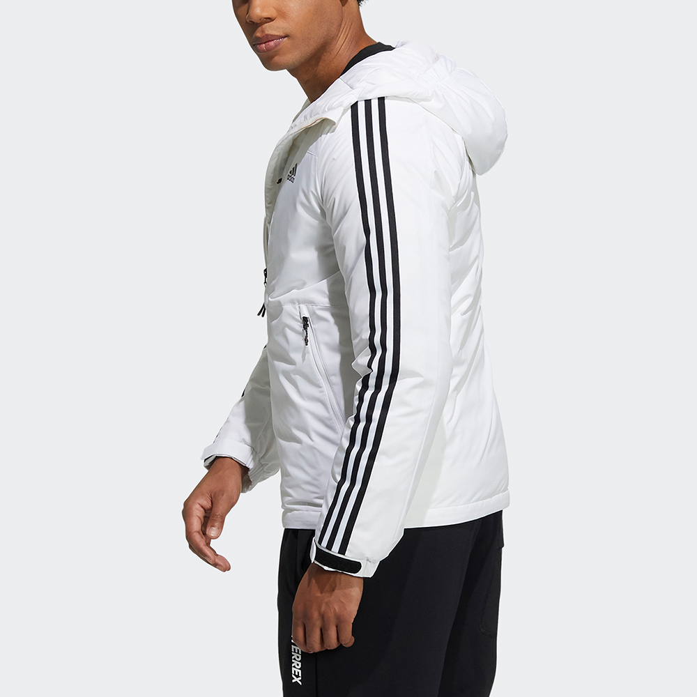 adidas 3-Stripes Winter Hooded Down Jacket White Outdoor Sportswear H23089 圖 4