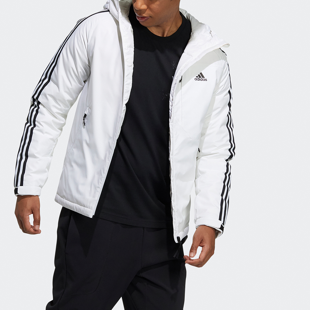 adidas 3-Stripes Winter Hooded Down Jacket White Outdoor Sportswear H23089 圖 5