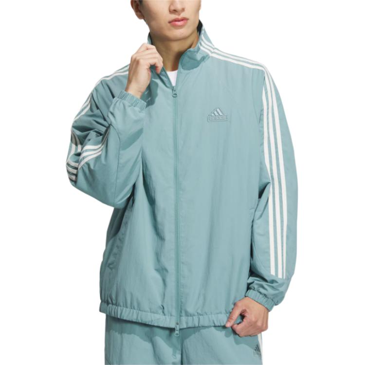 adidas 3-Stripes Woven Track Top Water-Resistant Jacket Unisex - Teal JI6648 圖 4