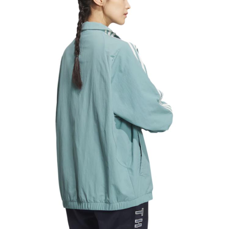 adidas 3-Stripes Woven Track Top Water-Resistant Jacket Unisex - Teal JI6648 圖 7