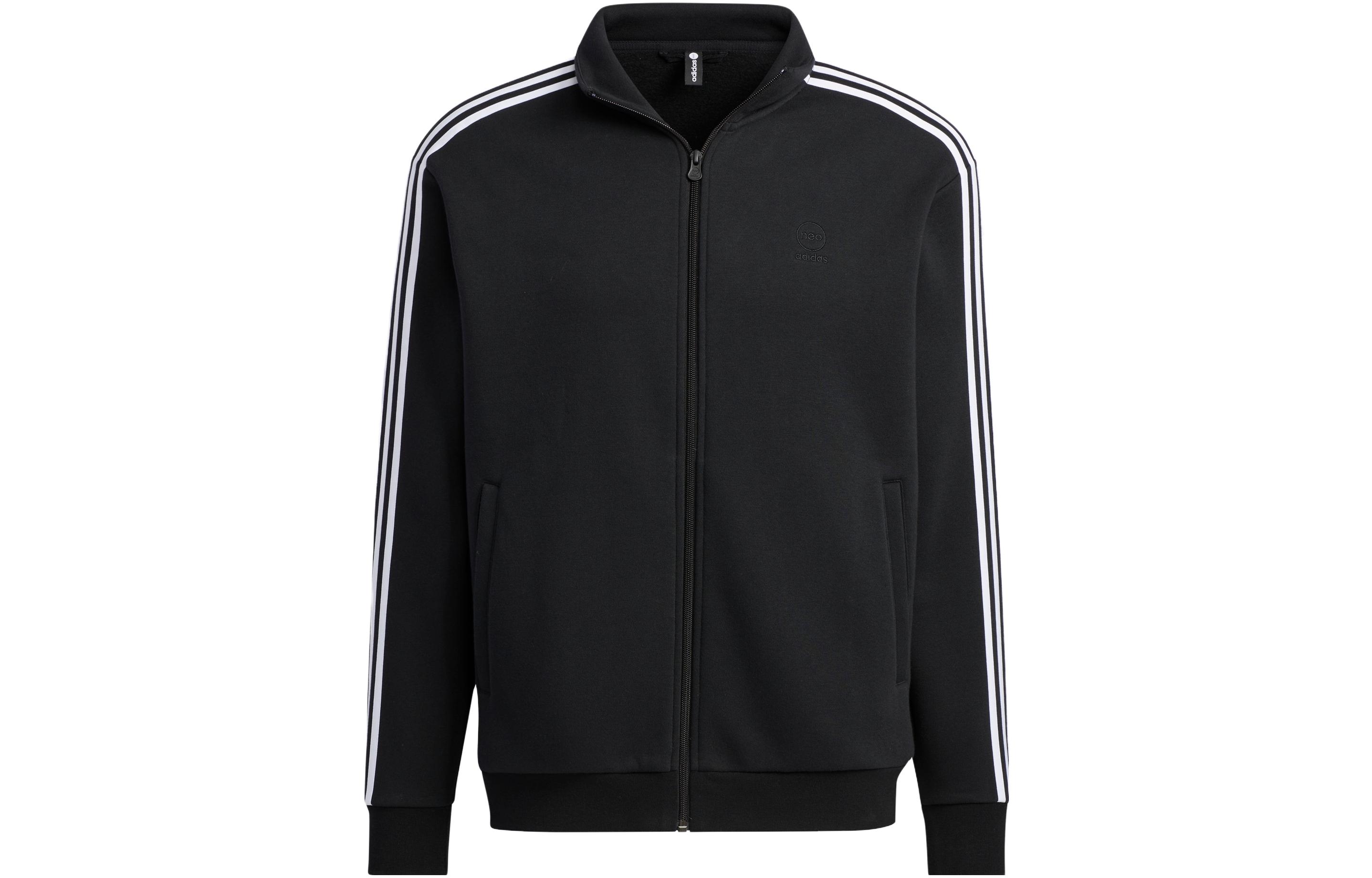 adidas 3-Stripes Zip-Up Loose Track Jacket Unisex Black IA6909