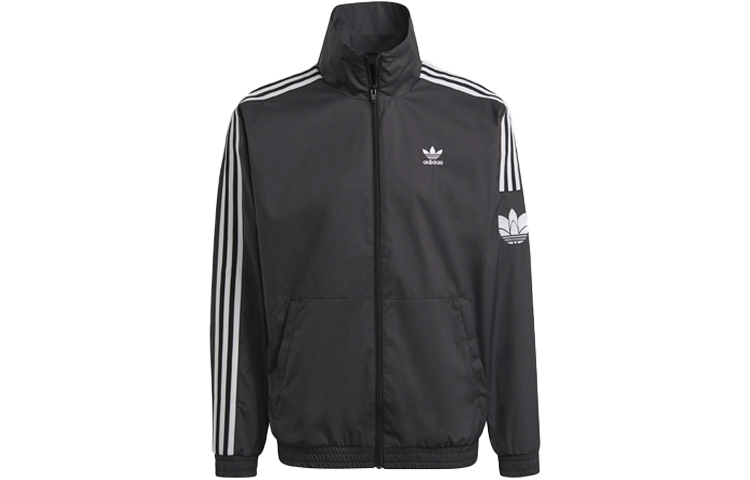 adidas 3 Stripe Logo Black Casual Sports Jacket GN3535