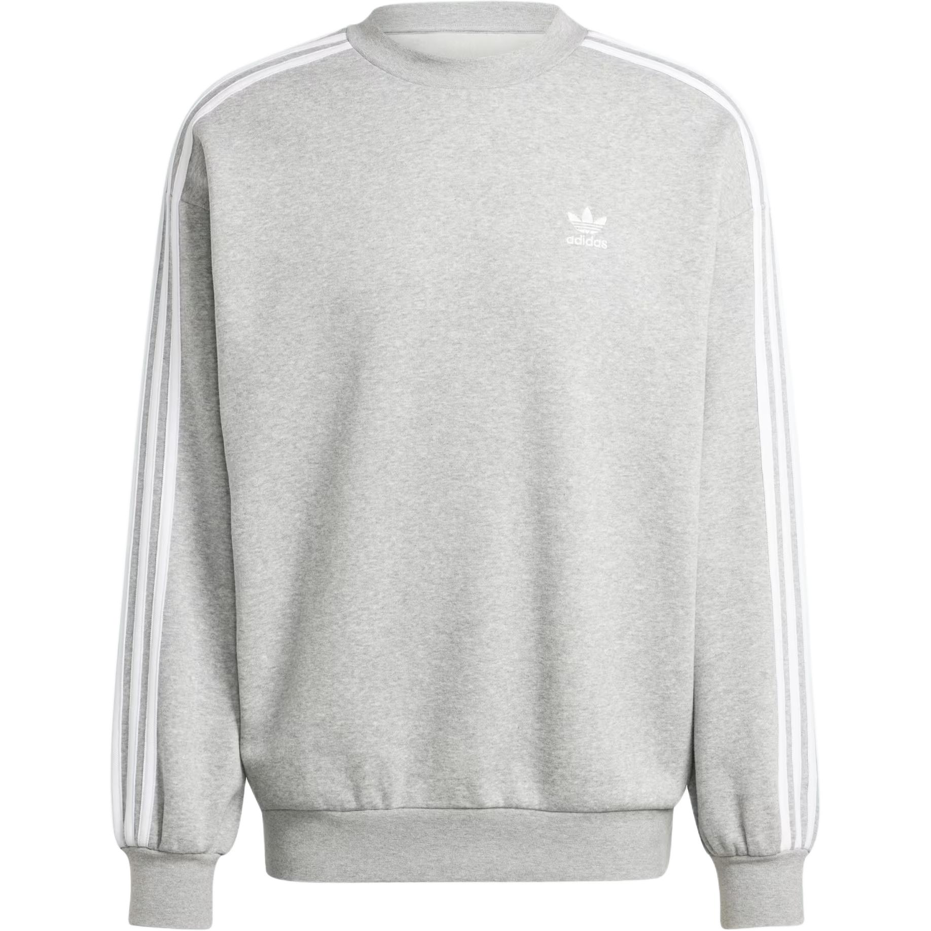 adidas 3 Stripes Adicolor Oversized Crew Sweatshirt Gray IZ2478
