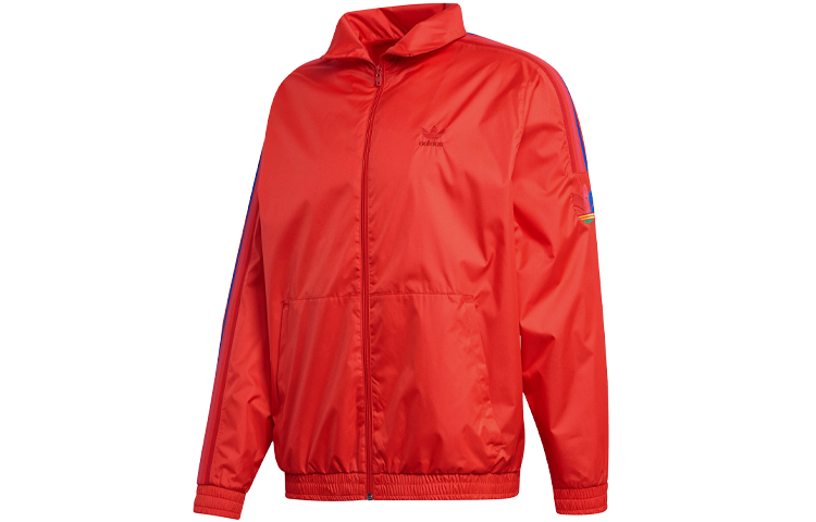 adidas 3D Trefoil Track Top Red 3-Stripes Casual Jacket GE6248