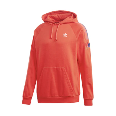 adidas 3Dtf 3-Stripe Logo Print Raglan Fluorescent Pink Hoodie GE6247