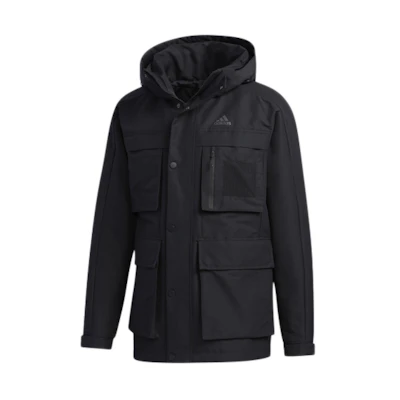 adidas 3in1 Black Windproof Down Jacket with Detachable Hood GP2916