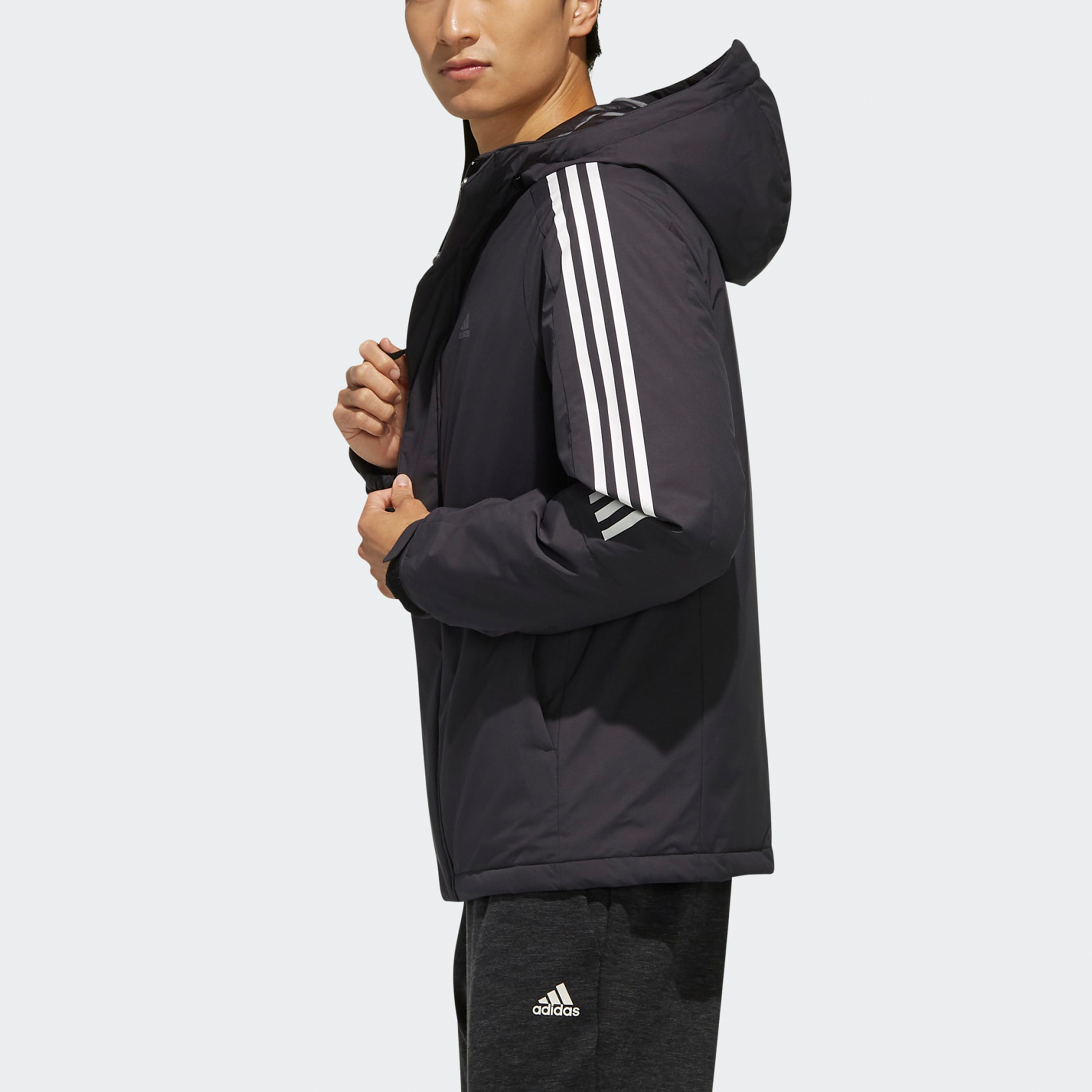 adidas 3ST Black Hooded Down Jacket for Winter Sports EH3995 圖 6