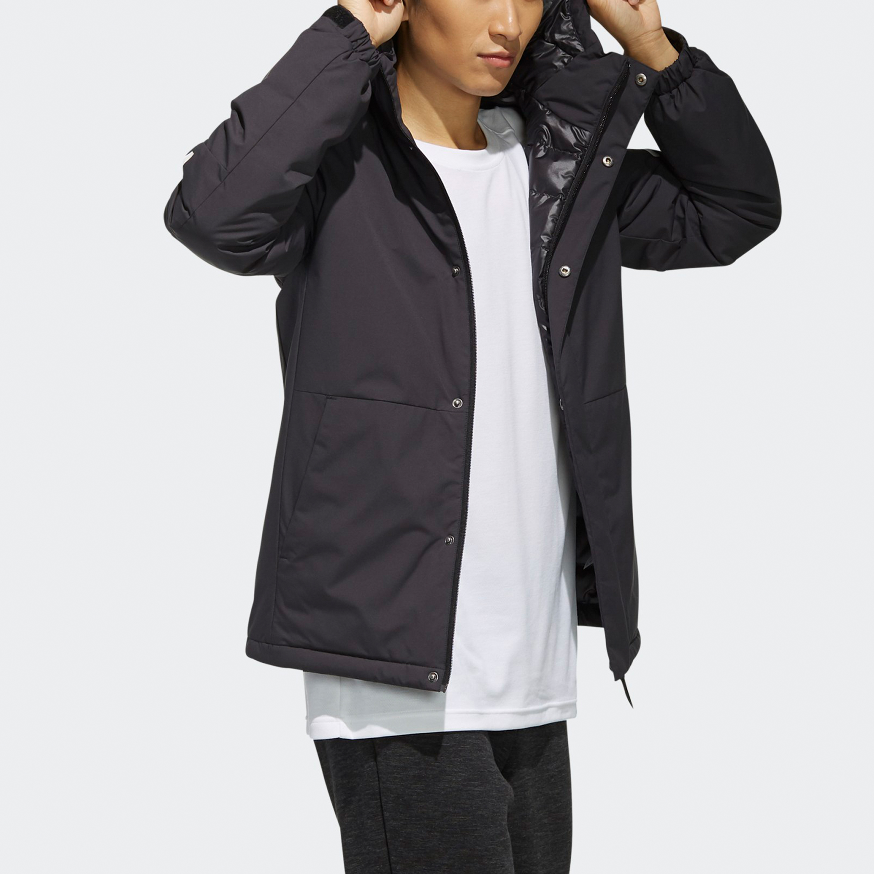 adidas 3ST Black Hooded Down Jacket for Winter Sports EH3995 圖 7