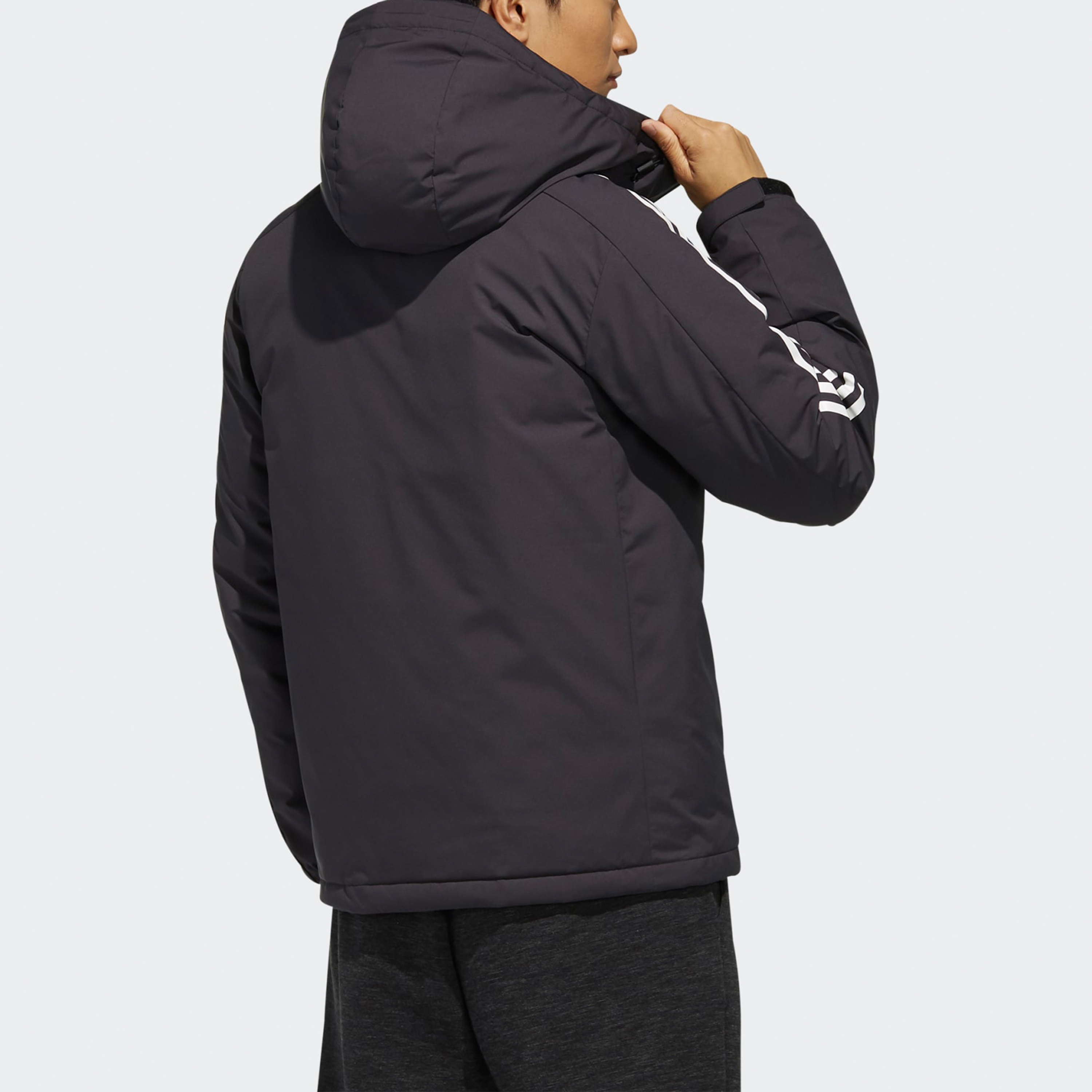 adidas 3ST Black Hooded Down Jacket for Winter Sports EH3995 圖 8