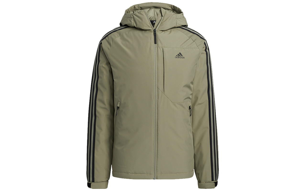 Order adidas 3St Down Jacket Military Green Winter Outdoor Hooded Parka. H23083