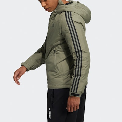 adidas 3St Down Jacket Military Green Winter Outdoor Hooded Parka. H23083 Shop adidas 3St Down Jacket Military Green Winter Outdoor Hooded Parka. H23083