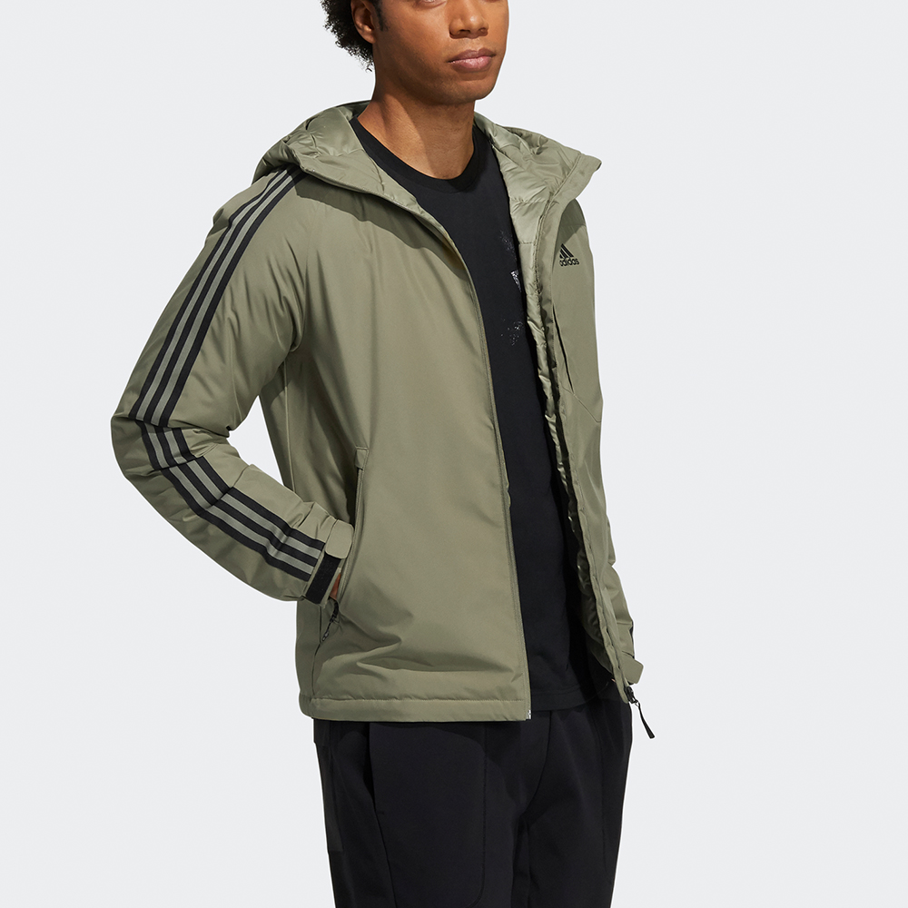 Purchase adidas 3St Down Jacket Military Green Winter Outdoor Hooded Parka. H23083