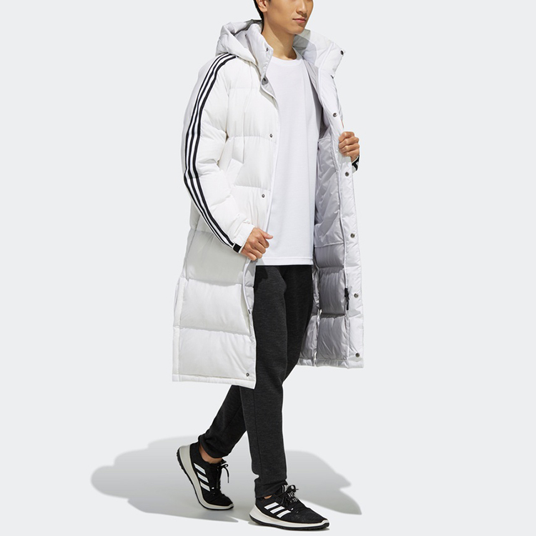 Sizing adidas 3st Long Parka White Winter Insulated Hooded Down Jacket EH3991