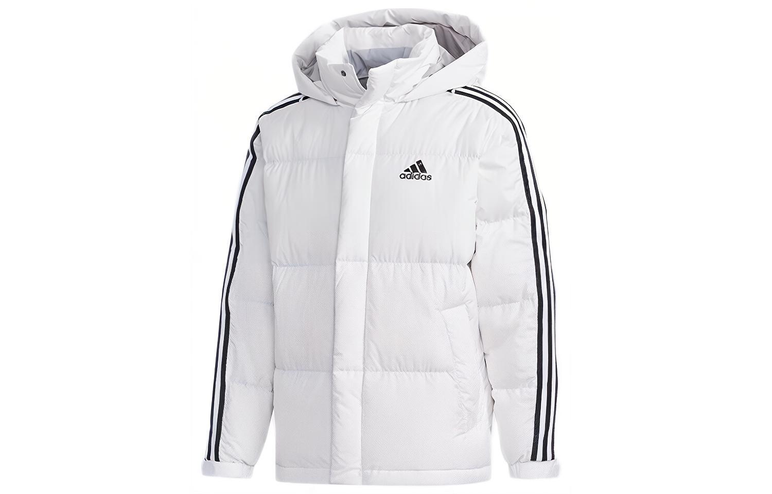 adidas 3ST Puff Down Winter Hooded Waterproof Jacket White EH3971