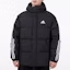 Shop adidas 3ST Puffy Down Jacket Winter Black Hooded Casual Sportswear. H20754