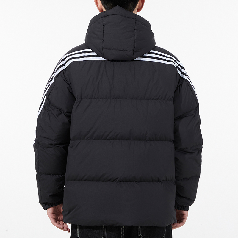 Purchase adidas 3ST Puffy Down Jacket Winter Black Hooded Casual Sportswear. H20754