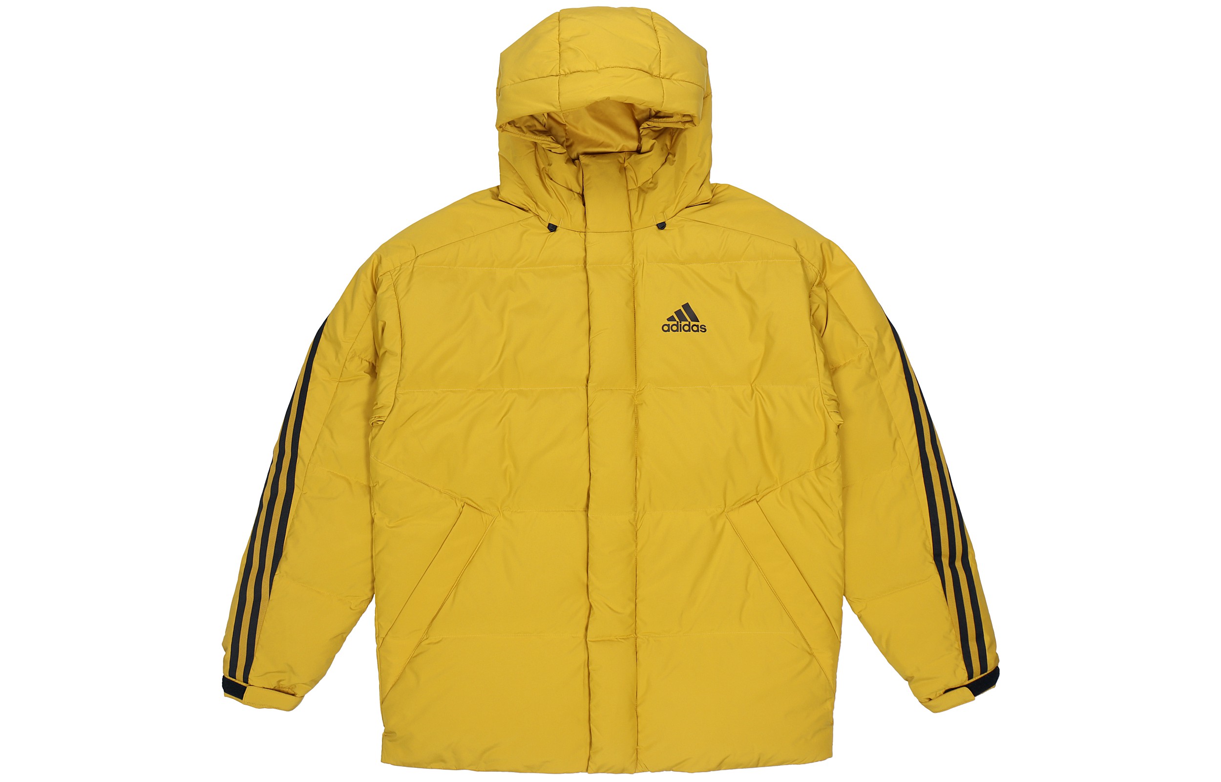 adidas 3ST Puffy Down Jacket Winter Yellow Hooded Puffer Coat H20757 圖 2