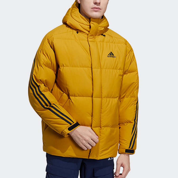 adidas 3ST Puffy Down Jacket Winter Yellow Hooded Puffer Coat H20757 圖 4