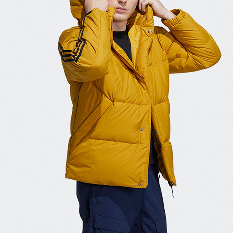 adidas 3ST Puffy Down Jacket Winter Yellow Hooded Puffer Coat H20757 圖 6