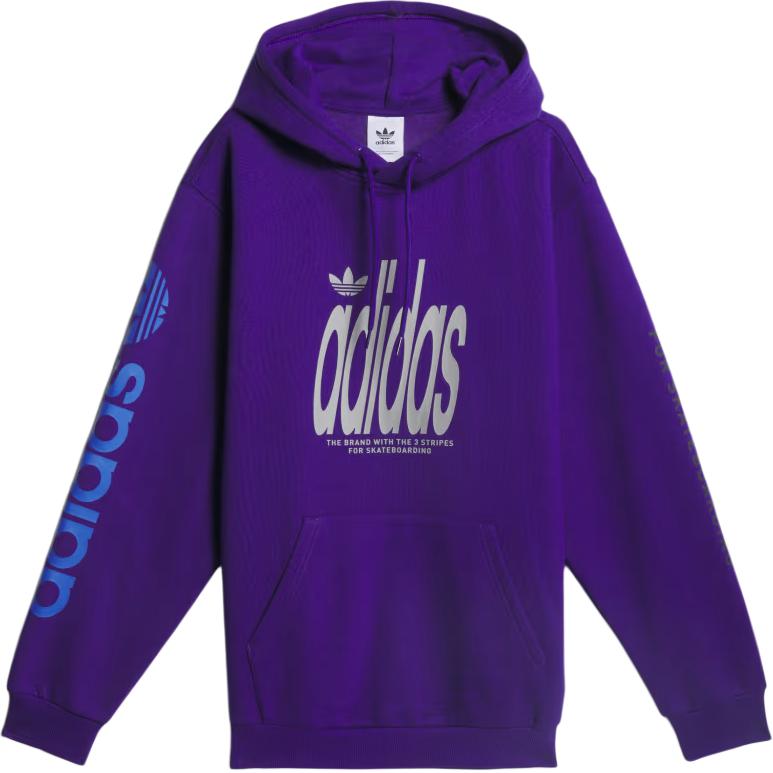 adidas 40 Stretch Logo Pullover Hoodie Purple College Style () IS2658