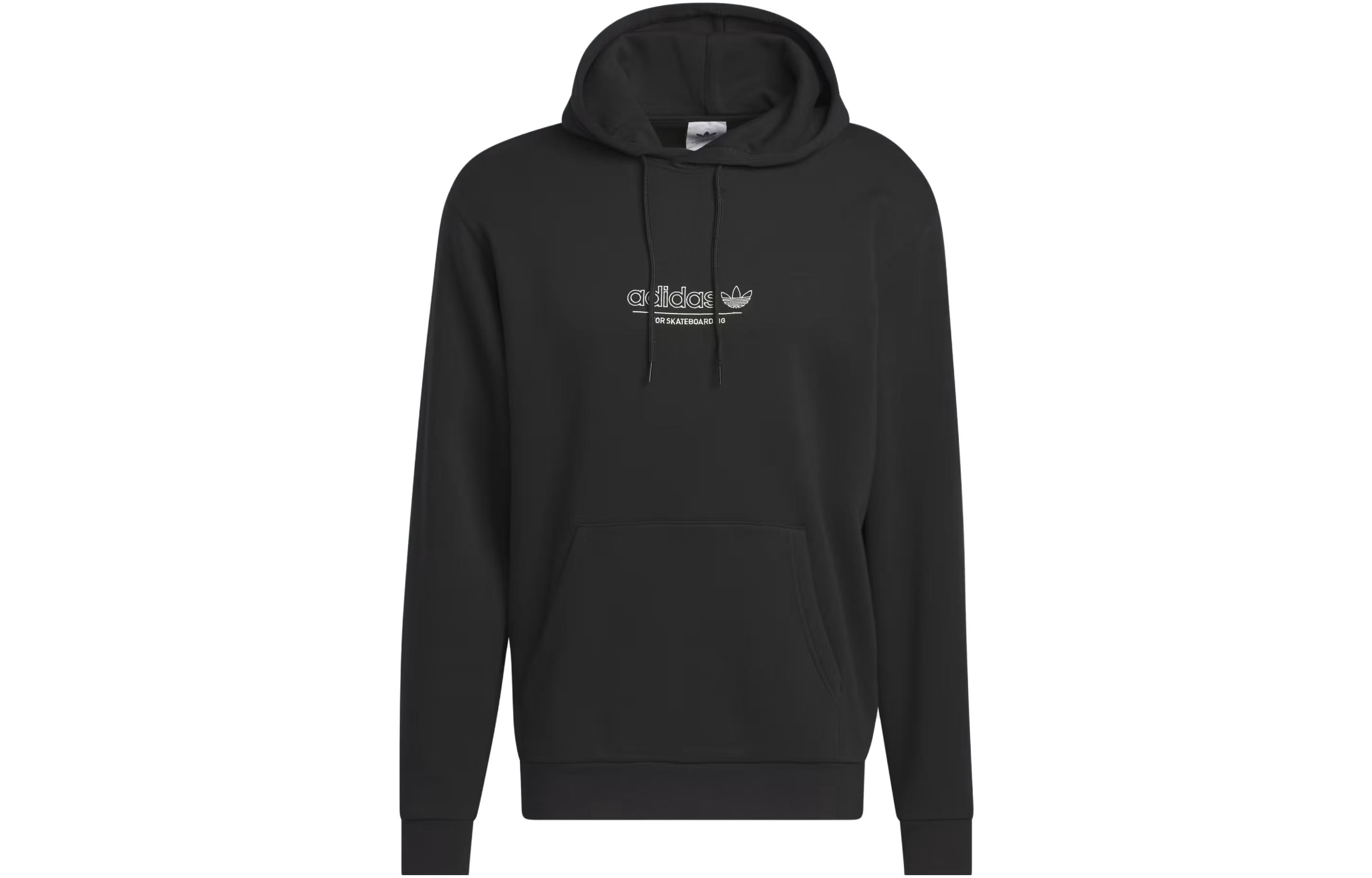 adidas 40 Strike Through Hoodie Black Letter Logo Print Pullover HS3036