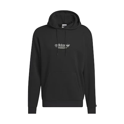 adidas 40 Strike Through Hoodie Black Letter Logo Print Pullover HS3036