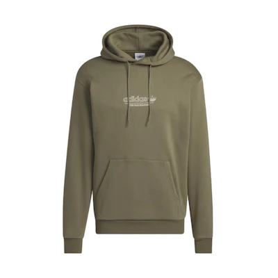 adidas 40 Strike Through Olive Green Hoodie Letter Logo Print Pullover HS3037