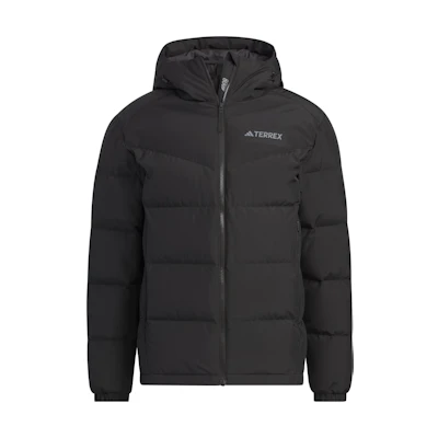adidas 800 Fill Power Logo Long Sleeve Hooded Down Jacket Men - Black IU2683