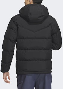 アディダス 800フィルパワー ロゴ 長袖 フード ダウンジャケット メンズ - ブラック IU2683 Shop アディダス 800フィルパワー ロゴ 長袖 フード ダウンジャケット メンズ - ブラック IU2683