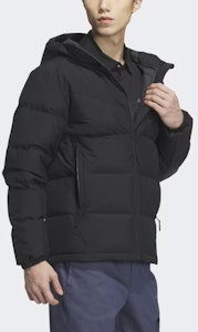 アディダス 800フィルパワー ロゴ 長袖 フード ダウンジャケット メンズ - ブラック IU2683 Purchase アディダス 800フィルパワー ロゴ 長袖 フード ダウンジャケット メンズ - ブラック IU2683