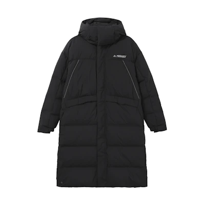 adidas 800 Fill Power Long Down Jacket Unisex Winter Outdoor - Black HM9710