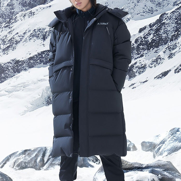 adidas 800 Fill Power Long Down Jacket Unisex Winter Outdoor - Black HM9710 圖 5