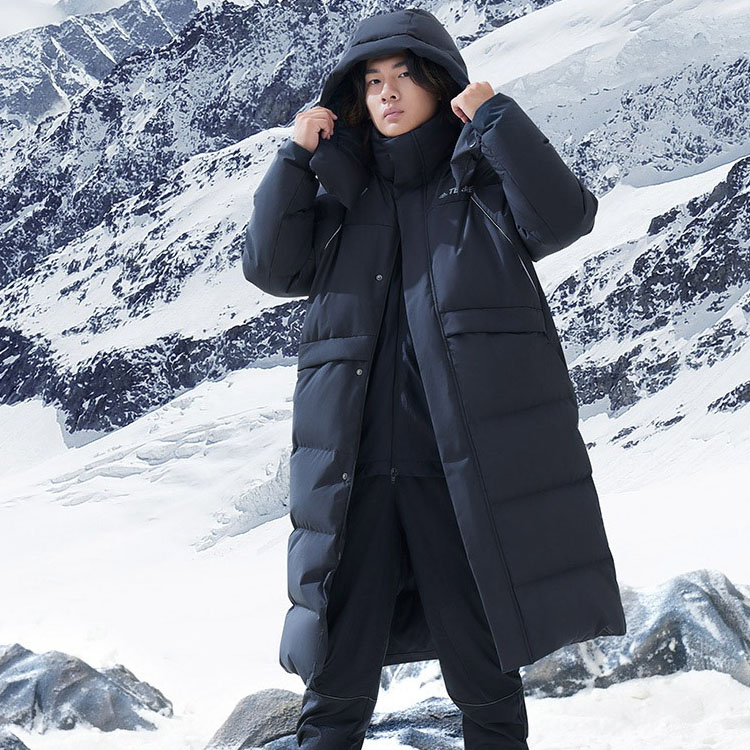 adidas 800 Fill Power Long Down Jacket Unisex Winter Outdoor - Black HM9710 圖 6