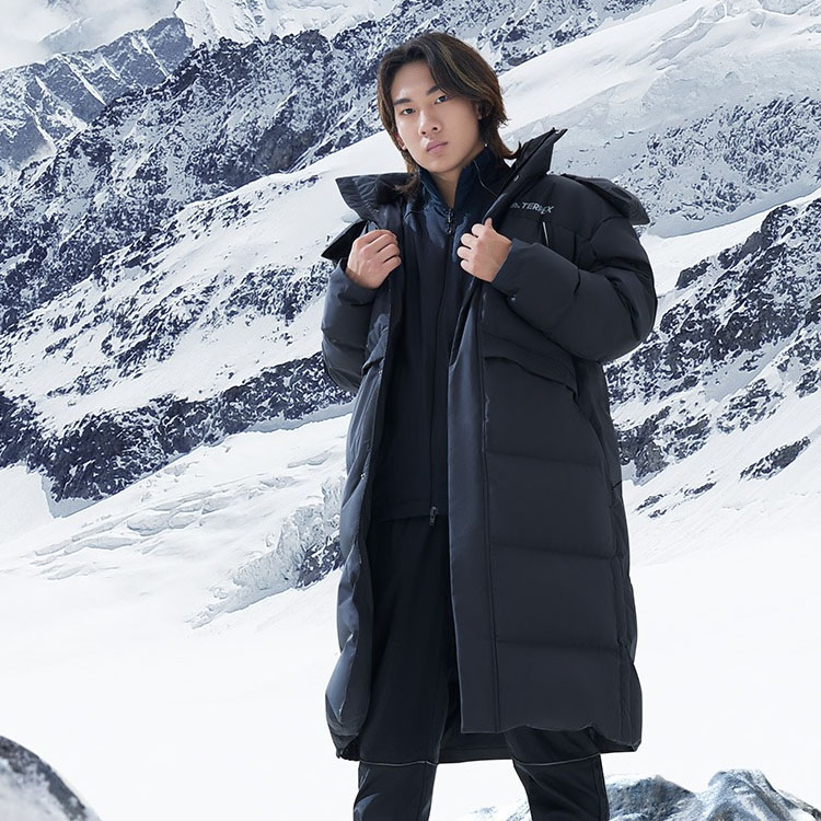 adidas 800 Fill Power Long Down Jacket Unisex Winter Outdoor - Black HM9710 圖 7