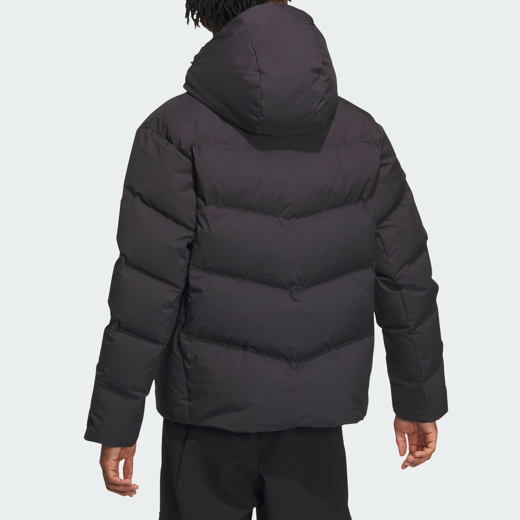 Shop 아디다스 800 필파워 남녀공용 블랙 후드 패딩 다운 재킷. IW0782