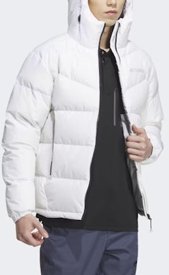 アディダス メンズ 800フィルパワー ホワイトロゴ フード付きダウンジャケット ホワイト IU2684 Purchase アディダス メンズ 800フィルパワー ホワイトロゴ フード付きダウンジャケット ホワイト IU2684