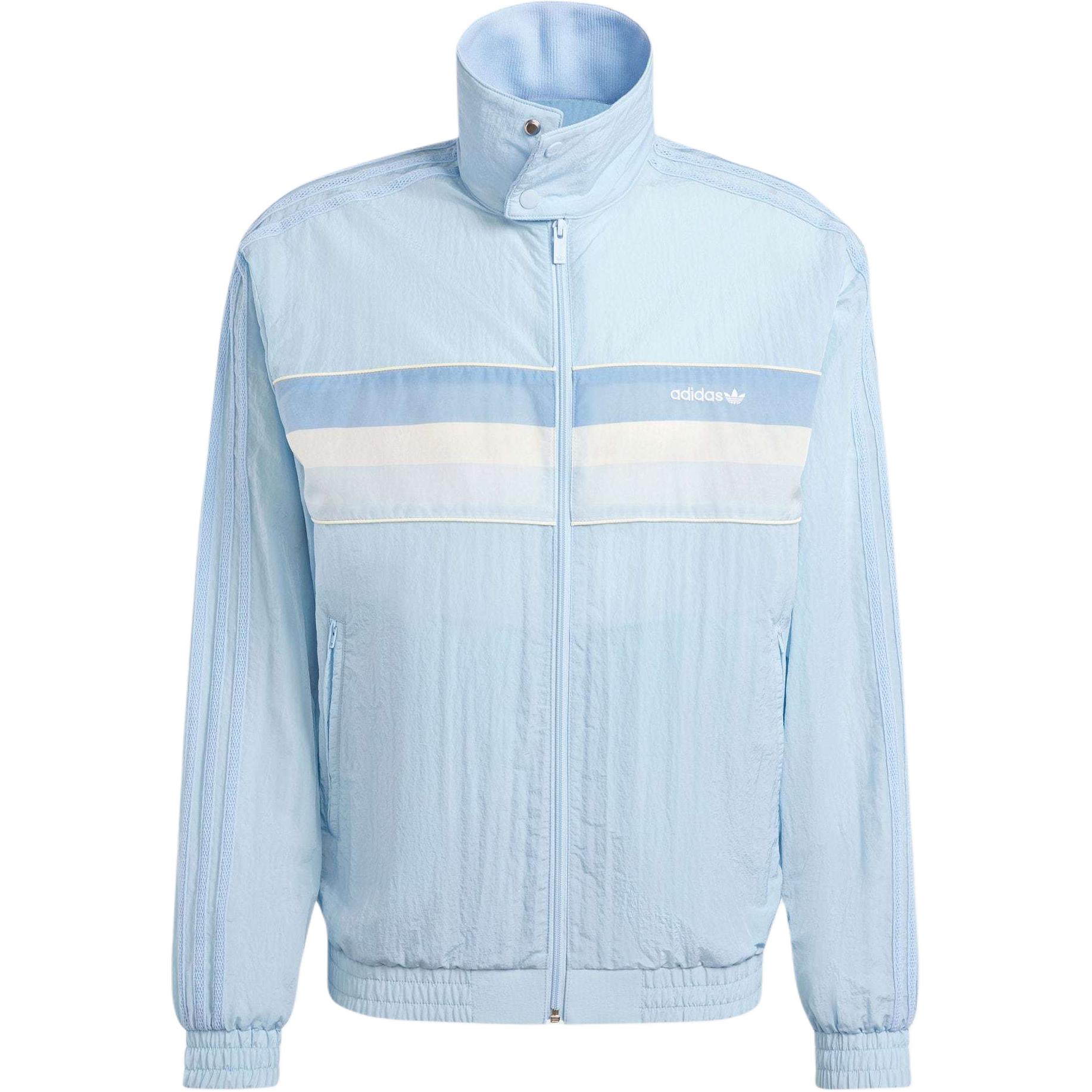 adidas 80s Nylon Archive Track Jacket Retro Pink Blue Tri-Stripe Zip-Up JC6518