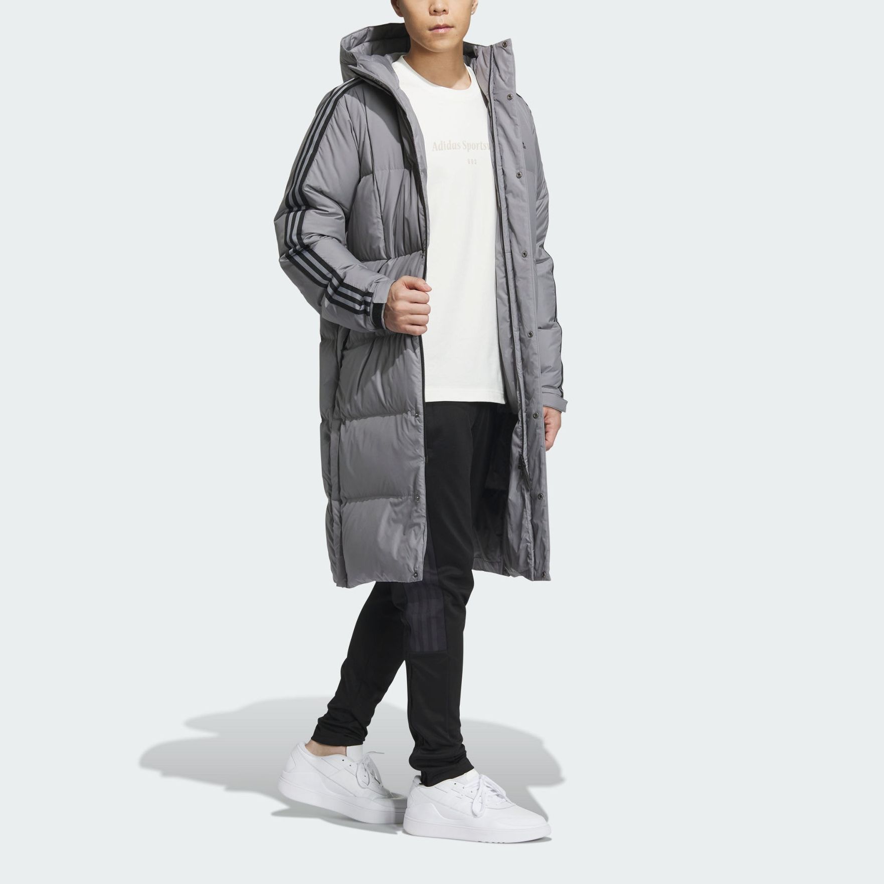 Purchase アディダス 600 プーファージャケット グレー ストライプ柄 - アウトドアカジュアルウェア IT8715