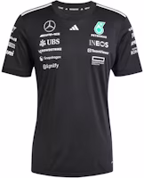 adidas × MERCEDES-AMG PETRONAS F1 Team Striped Logo Soft Tee Black Tee JW5361 adidas × MERCEDES-AMG PETRONAS F1 Team Striped Logo Soft Tee Black Tee JW5361