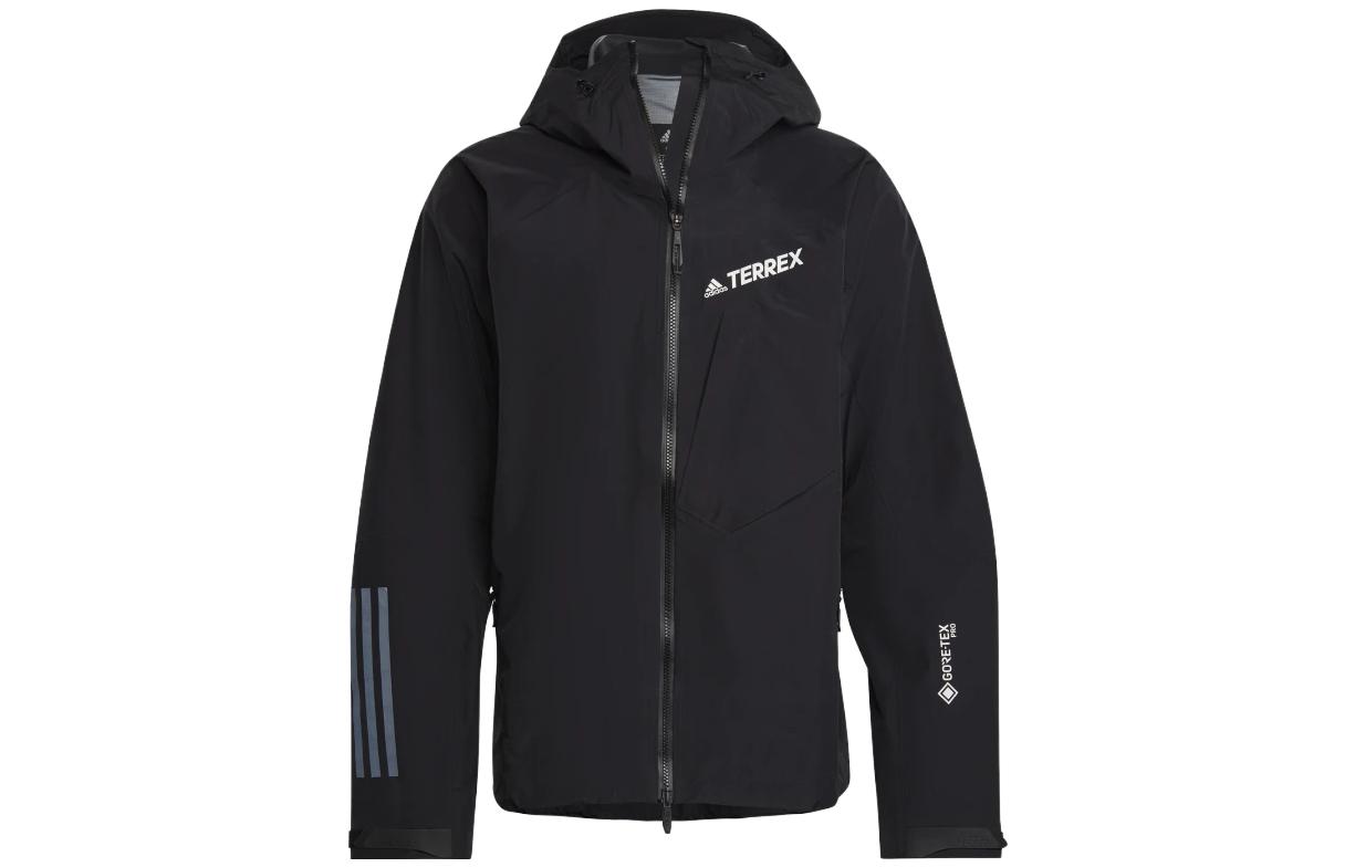 adidas  Black Full-Zip Hoodie Jacket with Letter Print Design. HH8899