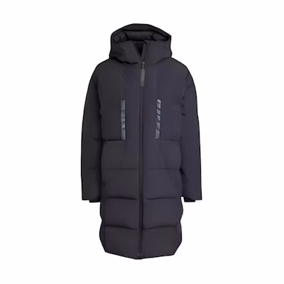adidas Black Hooded Down Jacket - Versatile Lifestyle Collection. IS9049