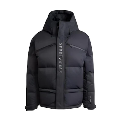 adidas Black Hooded Down Jacket Casual Warmth Sportswear Series. JM4609