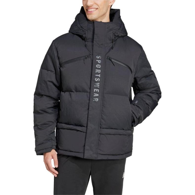 adidas  Black Hooded Down Jacket Casual Warmth Sportswear Series. JM4609 圖 3