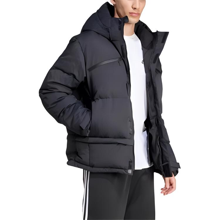 adidas  Black Hooded Down Jacket Casual Warmth Sportswear Series. JM4609 圖 5