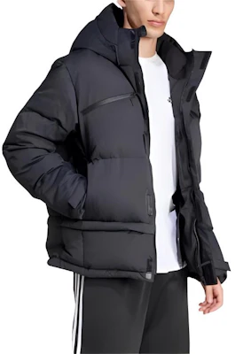 adidas Black Hooded Down Jacket Casual Warmth Sportswear Series. JM4609 Purchase adidas Black Hooded Down Jacket Casual Warmth Sportswear Series. JM4609