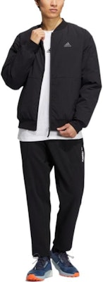 adidas 黑色Logo印花拉鍊長袖羽絨外套 HN2140 Shop adidas 黑色Logo印花拉鍊長袖羽絨外套 HN2140