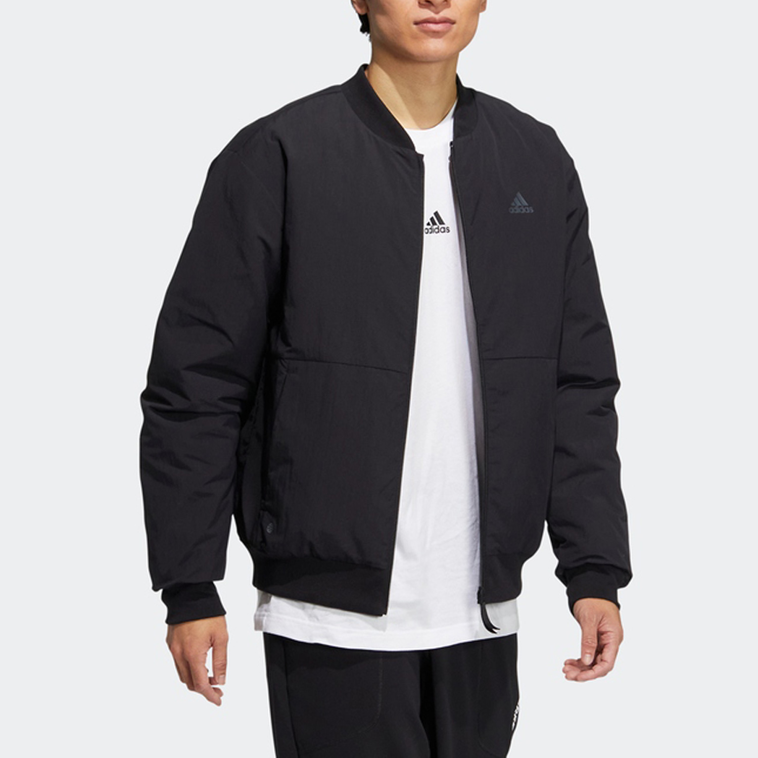 Sizing adidas 黑色Logo印花拉鍊長袖羽絨外套 HN2140