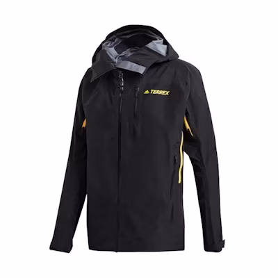 adidas Black Logo Windproof Waterproof Hooded Zip Jacket GH7370